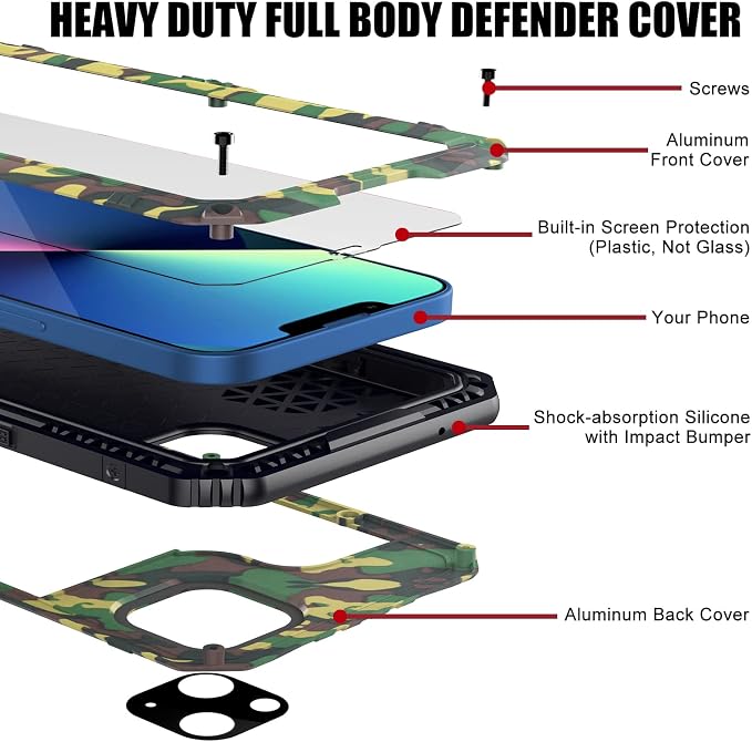 Mitywah Waterproof Case for iPhone 13, Heavy Duty Military Grade Protection - Image 3
