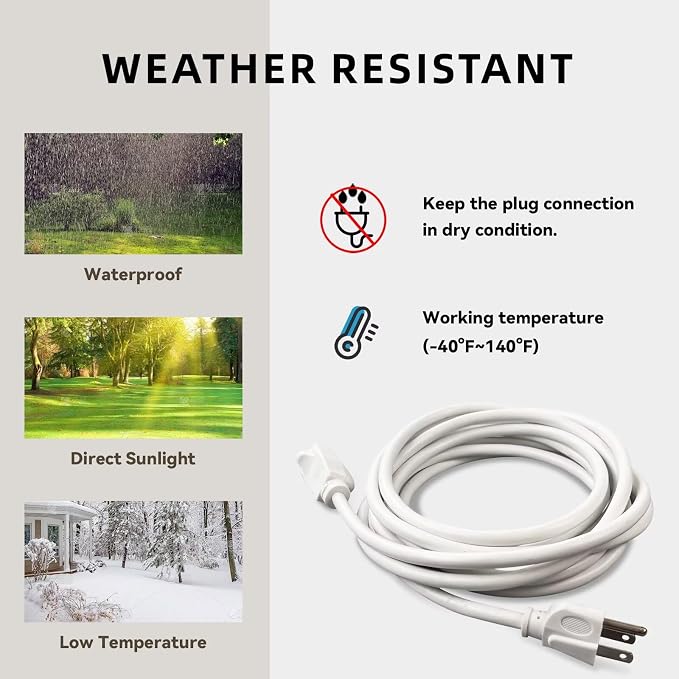 6ft Outdoor Extension Cord for Christmas Decorations - Image 5