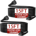 16/3 Indoor Extension Cord 15 FT 2 Pack, 3 Prong Power Cable, Suitable by Skrizcable