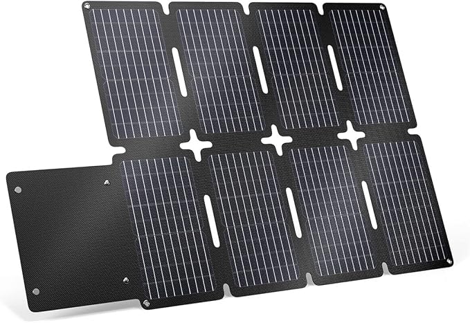 GRECELL 80W Portable Solar Panel, Foldable Solar Panel QC3.0 USB-A &Type-C Port by GRECELLPOWERSTATION