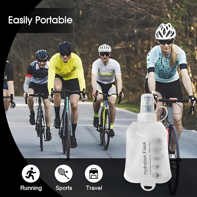 WILDREEDS 500ml Soft Flask, TPU Collapsible Soft Water Bottle - Image 5