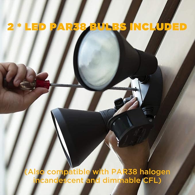 LUTEC 1800LM LED Motion Sensor Light Outdoor, Dual-Head Security Light - Image 4