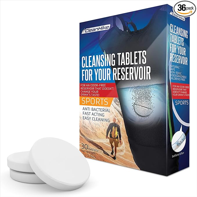 CleanHike Hydration Bladder Cleaning Tablets, Individually Wrapped Effervescent by CleanHikeOfficial