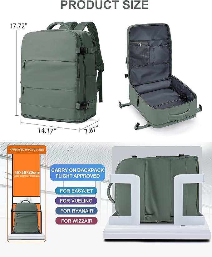 coowoz Large Travel Backpack Carry On - Image 4