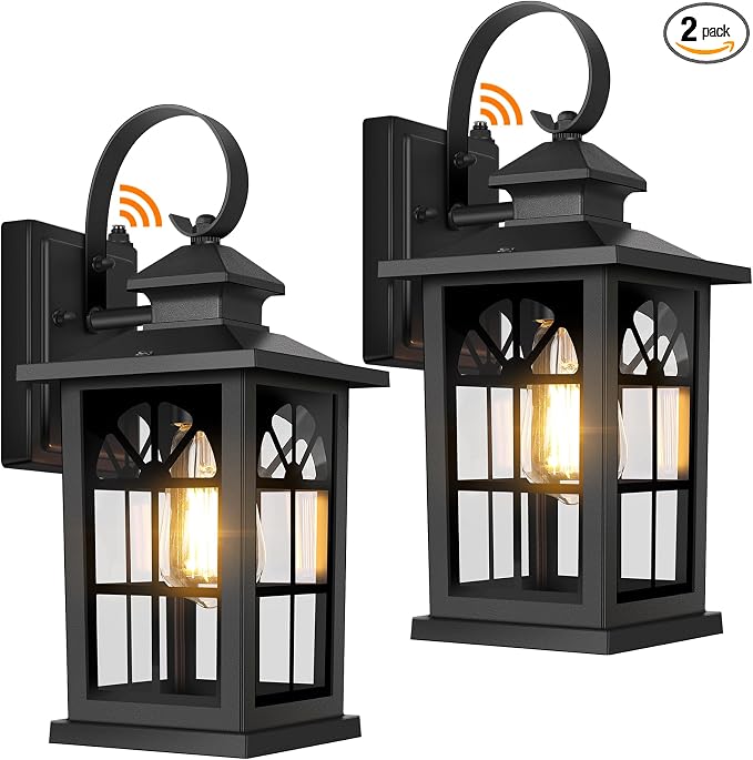 2-Pack Dusk to Dawn Outdoor Wall Light Fixtures, Aluminum Exterior Lighting by BringYouBrightFuture