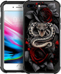 for iPhone 7/8 Case, Entwined Rose Snake Pattern Graphic Design Girl Boy Soft by FKBRCL4U