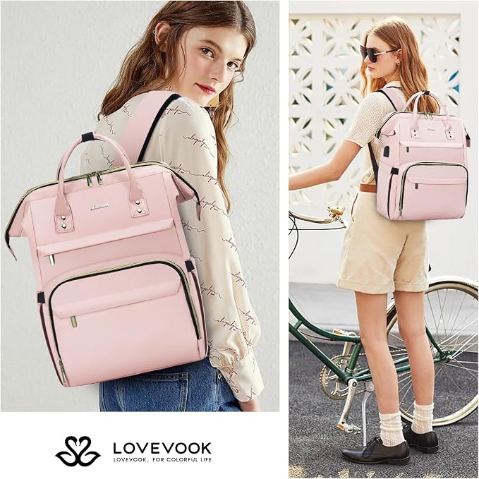 LOVEVOOK Laptop Backpack for Women, 15.6 Inch Professional Womens Travel - Image 2