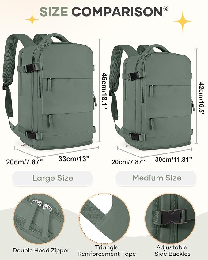 coofay Large Travel Backpack For Women Men Airline Approved Carry On Backpack - Image 4