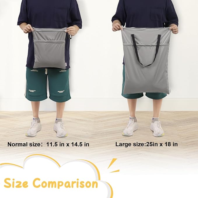 ALVABABY 2 Pack Large Wet Dry Bag Waterproof Hanging Cloth Diaper - Image 4