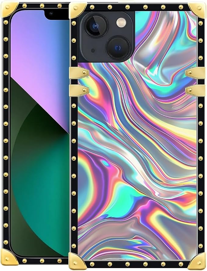 Compatible with iPhone 13 Case, Holographic Abstract Iridescent Textures Luxury by Unknown