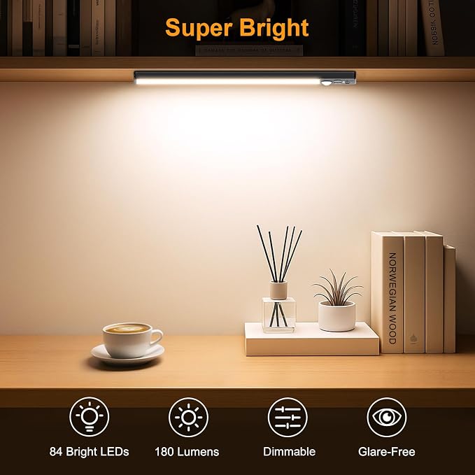 Gritin 10.2inch Under Cabinet Lighting Rechargeable 2 Pack- 3 Color Temps&5 - Image 3