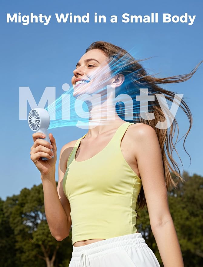 Aecooly Mighty Portable Fan, Powerful Handheld Fan, USB Rechargeable, Mini - Image 2