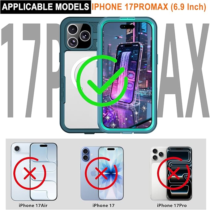 for iPhone 17 Pro Max Case, IP68 Waterproof Full Body Protective Cover - Image 2
