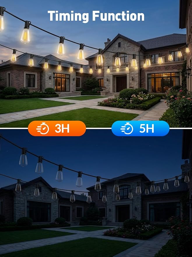 65ft-Solar-String-Lights-Outdoor-Waterproof-Solor-Powered-Patio-Light-Hanging-Ou - Image 3