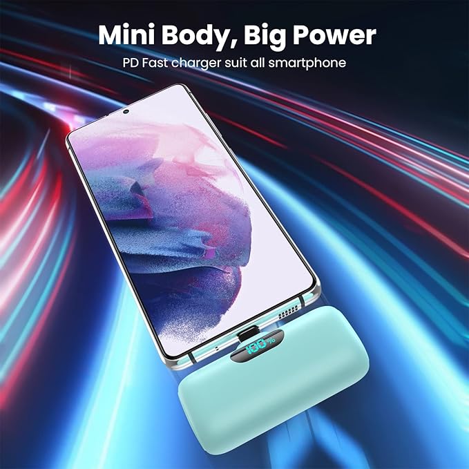 Feob Mini Portable Charger 5000mAh Power Bank, 15W PD USB C Cell Phone Portable - Image 2