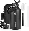 One Gallon Insulated Water Bottle, Triple Wall 128 oz Stainless Steel Wide by Sendestar
