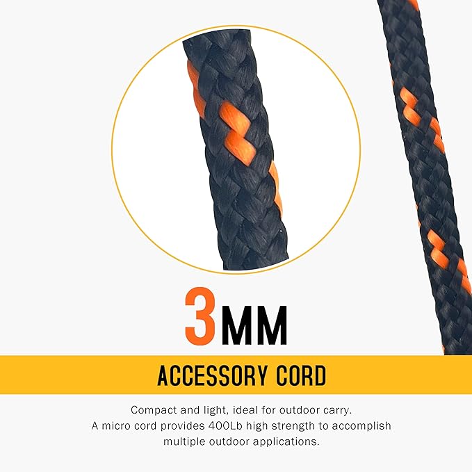 GM CLIMBING Green 3mm Accessory Cord 400LBS Double Braided Durable Pull Cord - Image 2