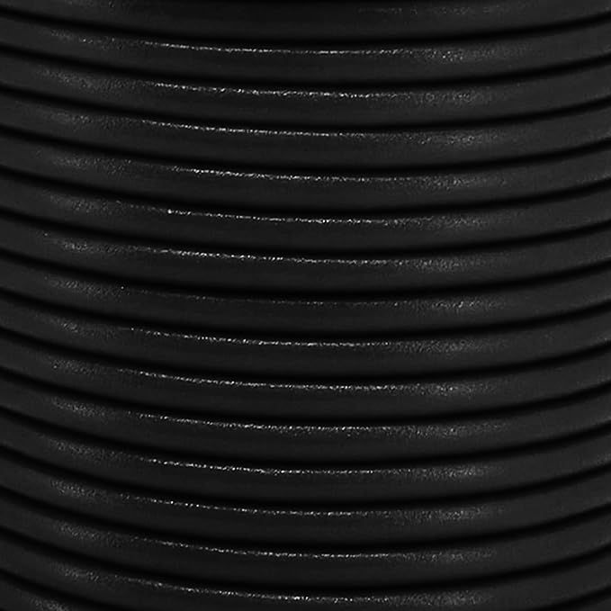 Mandala Crafts Round Cowhide Genuine Black Leather Cord - Image 3