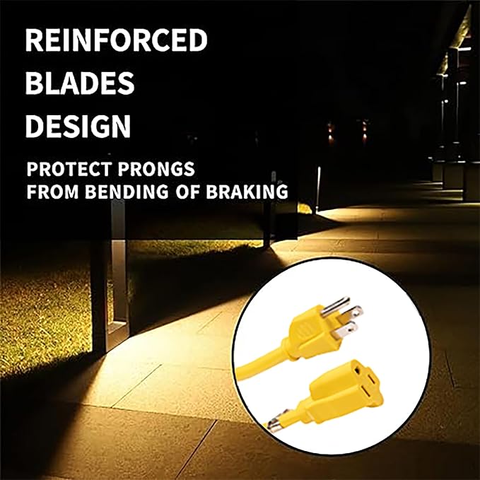 Indoor Outdoor Extension Cord Weatherproof, UL Certified, 14 Gauge 6FT Yellow 3 - Image 4