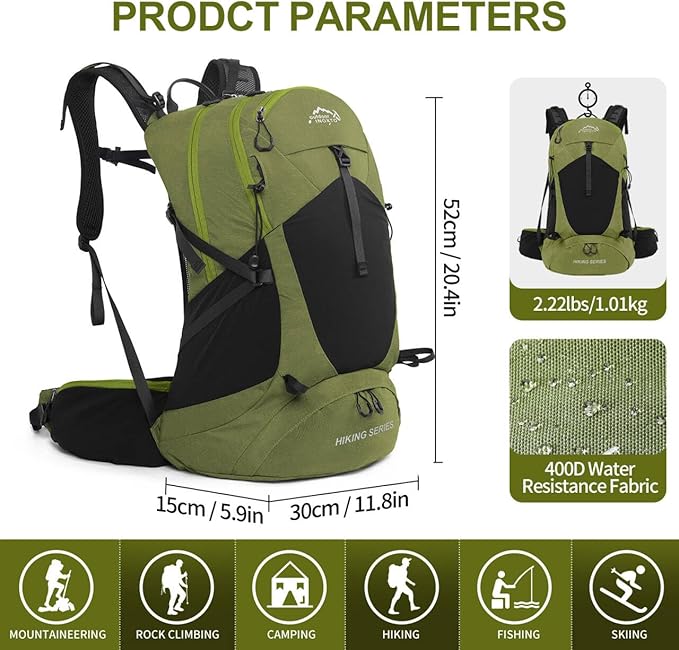 IX INOXTO Hiking Backpack, 26L/40L Waterproof Hiking Daypack - Image 2