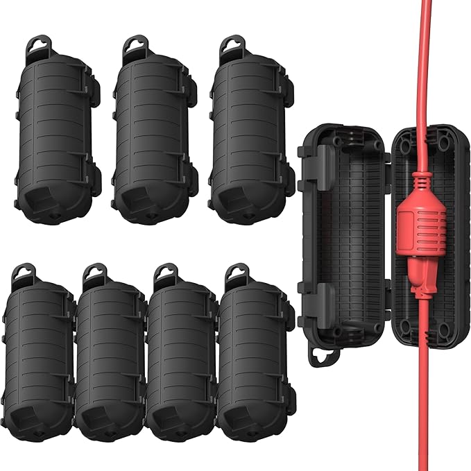 Extension Cord Cover Outdoor, 8 Pack IP54 Water-Resistant Power Cord Protector by CFMASTER