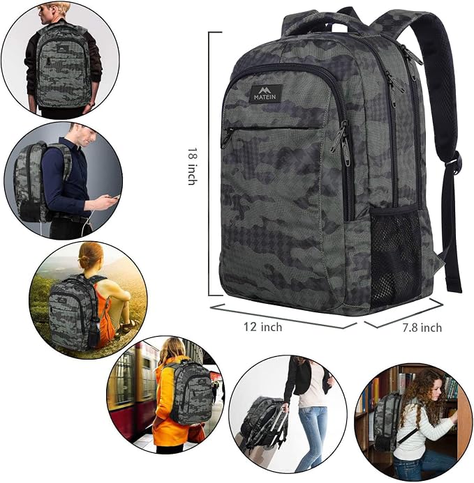 MATEIN Travel Computer Backpack, Sturdy College School Backpack - Image 7