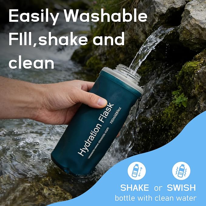 700ml Soft Flask Water Bottle, Collapsible Water Bottle - Image 4