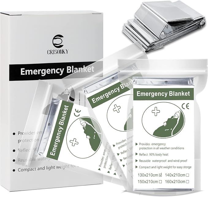 Crisonky Emergency Mylar Thermal Blankets, Designed by Crisonky