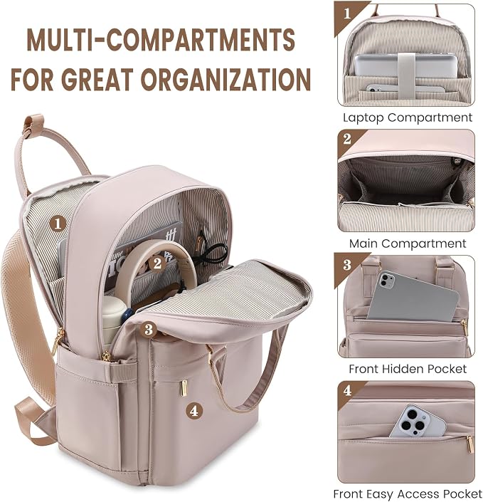 LOVEVOOK Laptop Backpack for Women 15.6 Inch Laptop Bag - Image 2