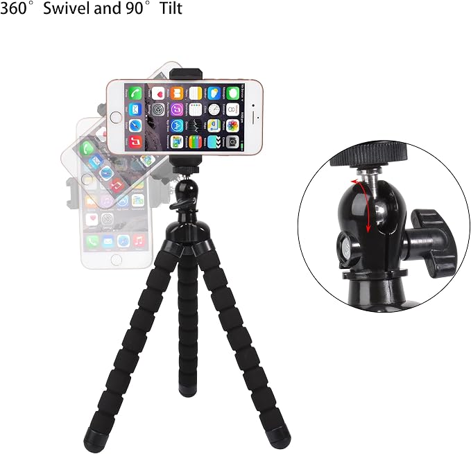 Phone Mini Tripod, Ruittos Premium Flexible Mobile Phone Tripod Stand Compatible - Image 3