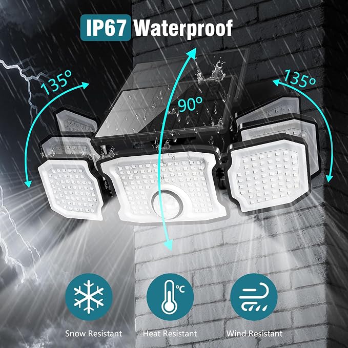 Solar Lights Outdoor Waterproof- 2800LM 200LED Solar Motion Sensor Lights - Image 4