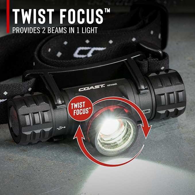 Coast XPH30R 1500 Lumen USB-C Rechargeable Dual Power Headlamp - Image 9