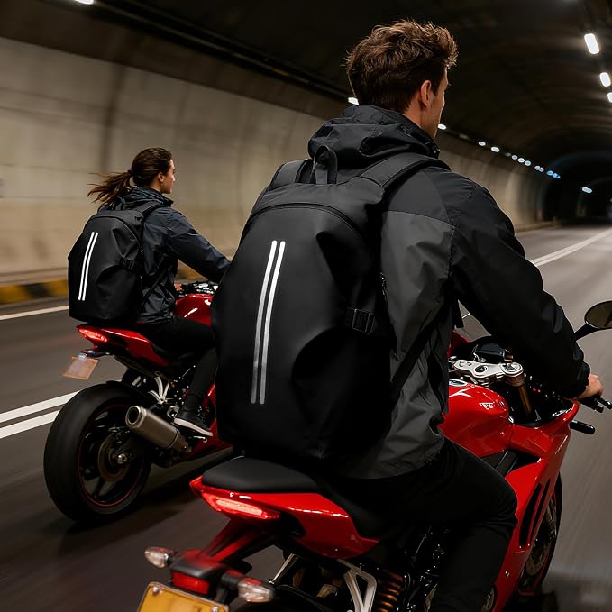 Motorcycle Helmet Backpack, Waterproof Riding Backpacks - Image 2