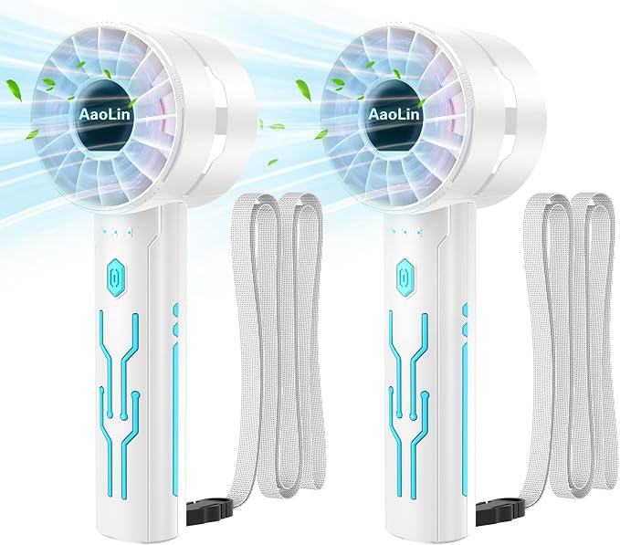 2PCS Portable High-Speed Mini Handheld Fan, USB Rechargeable Neck Personal Mini by AaoLin