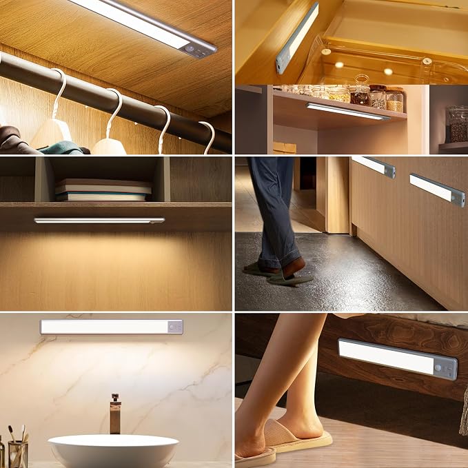 Reoshine Under Cabinet Lighting, 40 LED Motion Sensor Light Indoor Rechargeable - Image 8