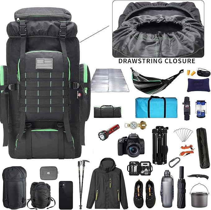 Hiking Backpack for Men 70L/100L Camping Backpack Military Rucksack Molle 3 - Image 4