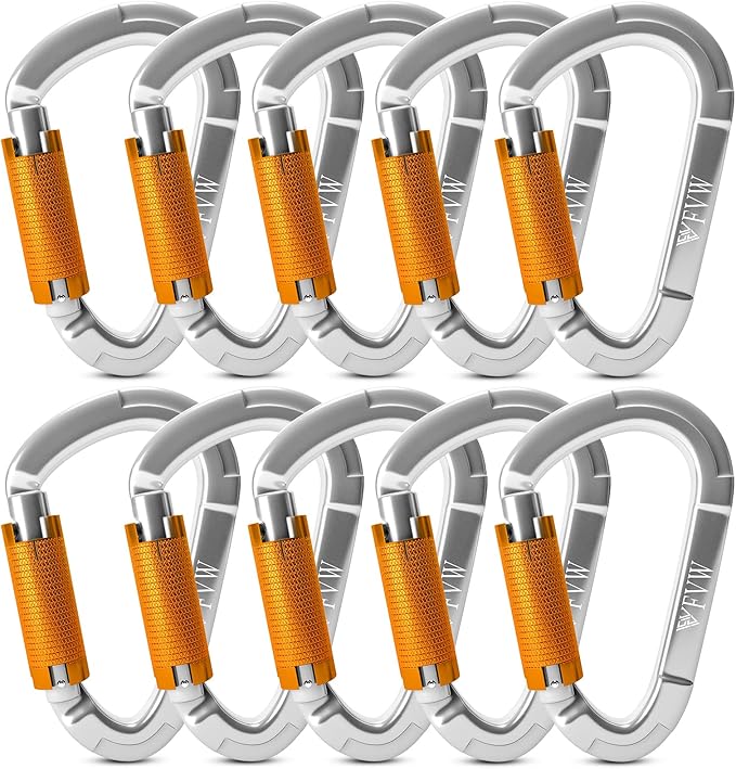 FVW Auto Locking Rock Climbing Carabiner Clips, Professional 25KN Heavy Duty by FVWELECTRICLUNCHBOX