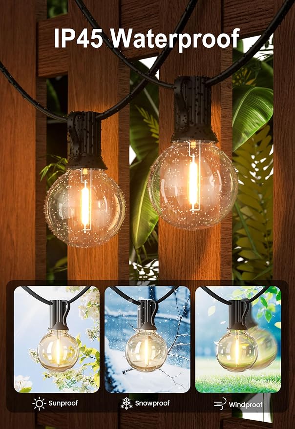 DAMAING Outdoor 100FT Globe String Lights - Image 3
