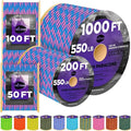 TECEUM Reflective Paracord Rope 1000 – 1000ft/200ft/100ft/50ft – 40+ Colors – by TECEUM