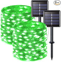 JMEXSUSS 2 Pack St Patricks Day Solar Lights, Each 33ft 100 LED Green Solar by JMEXSUSS