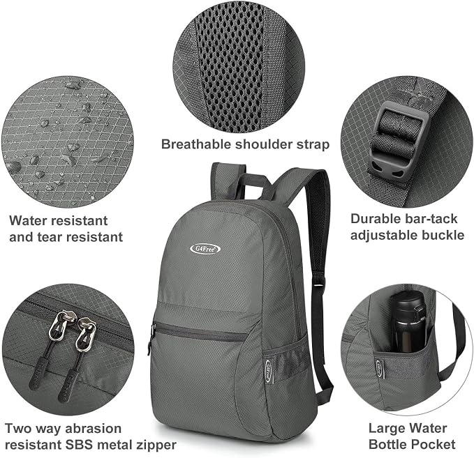 G4Free 20L Lightweight Packable Backpack Travel Hiking Daypack Foldable Backpack - Image 5