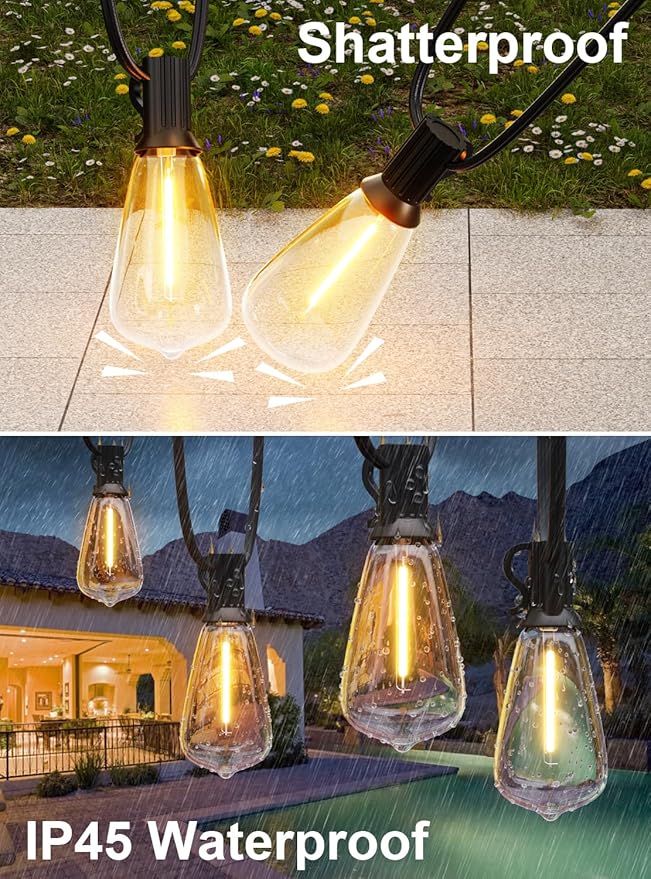 GPATIO Outdoor String Lights, 60FT Waterproof Patio Lights - Image 5
