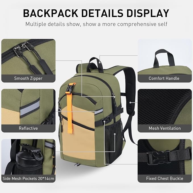 Small Hiking Backpack, 20L Lightweight Travel Daypack, Traveling and Outdoor - Image 3