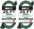 Iron Forge Cable 2 Pack 25ft Green Outdoor Extension Cord by IronForgeCable