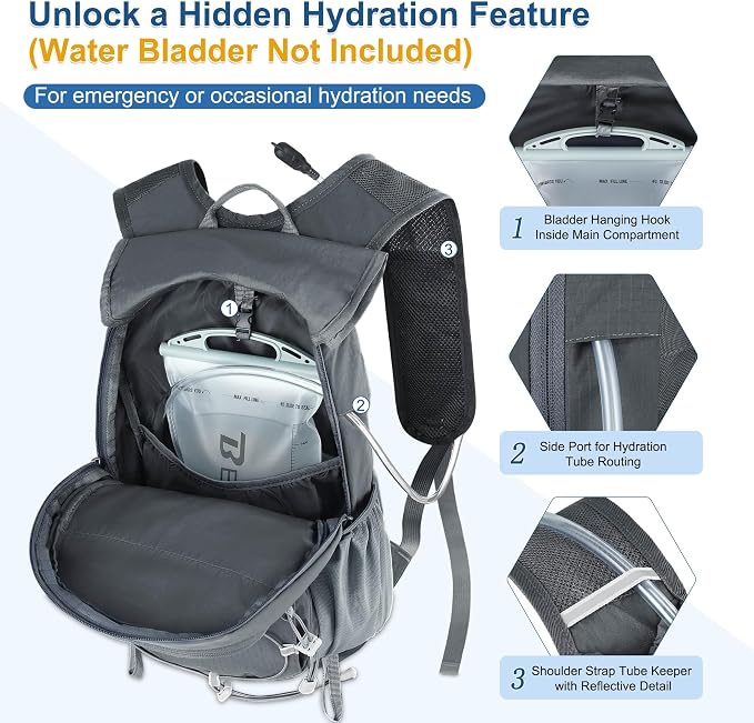 BECOJADDE Hiking Backpack 20L Small Backpack Packable Day pack Water Resistant - Image 5