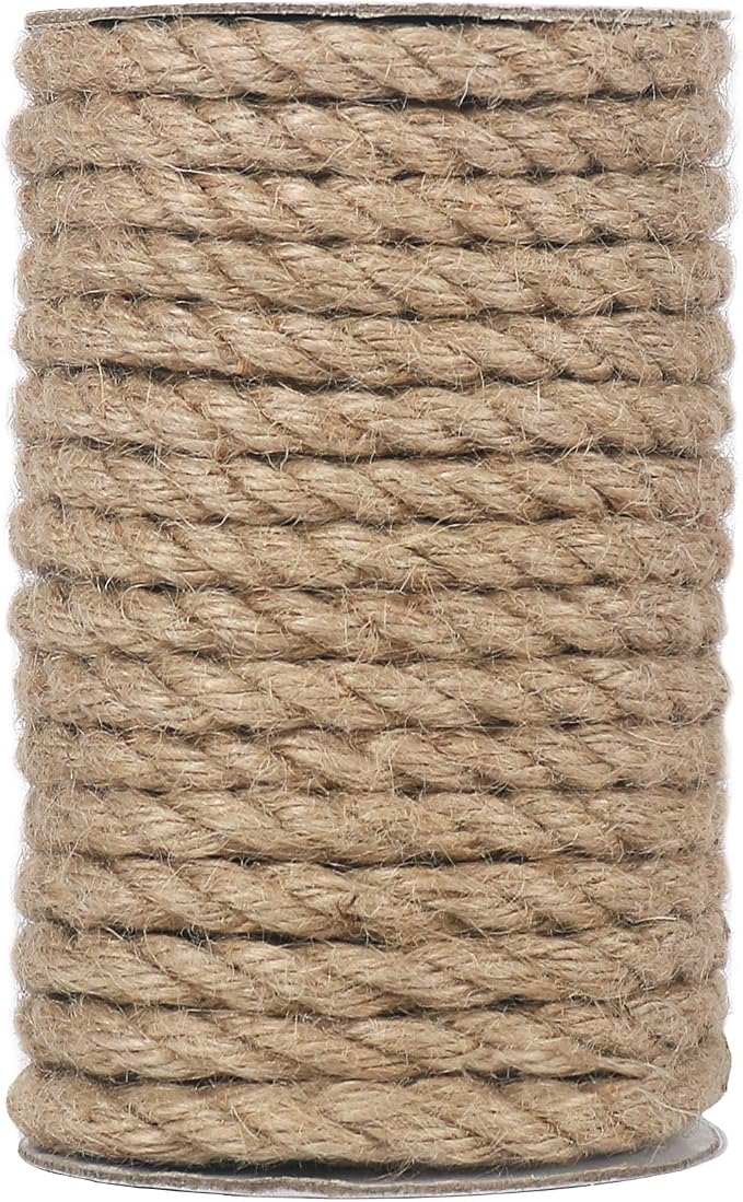 Vivifying Jute Rope, 50 Feet 8mm Natural Heavy Duty Twine by Vivifying