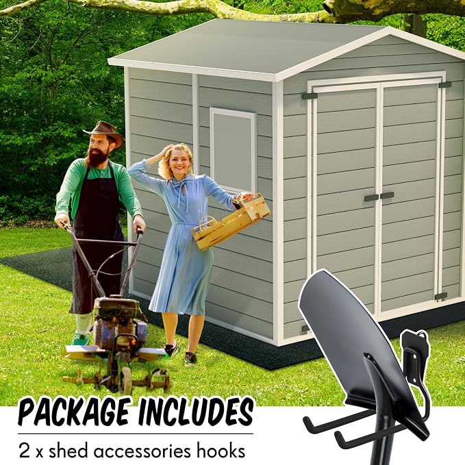 MorningRo 2 Pack Shed Accessories Multi Purpose Shed Hooks Metal Power Tool - Image 3