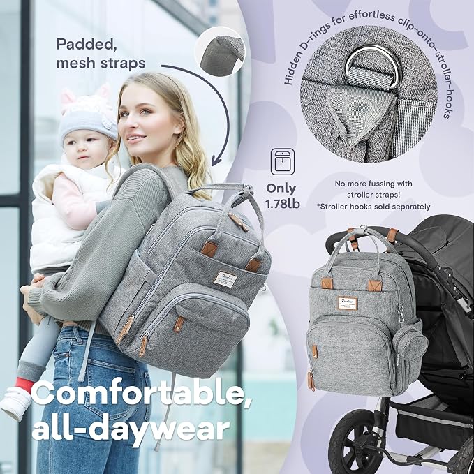 RUVALINO Diaper Bag Backpack-Multifunction Travel Baby Diaper Bag - Image 7