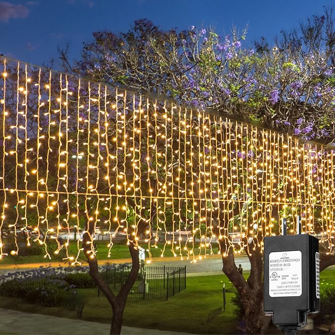 Solhice LED Curtain Lights Outside 40ft x 3ft by Solhice