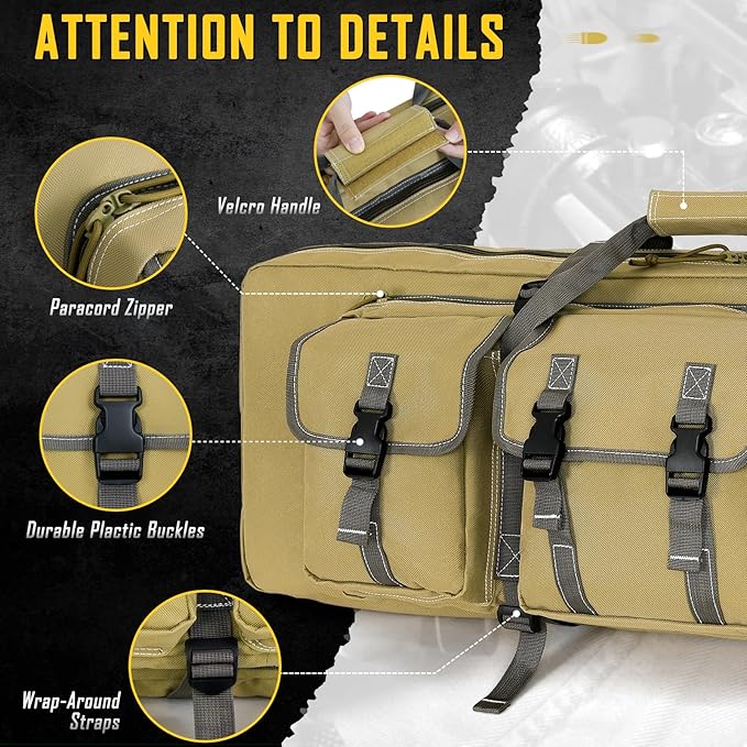 DULCE DOM 32/36/42/48/52 inch Double Rifle Case Soft Gun Bag - Image 5